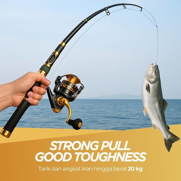 Daiwa - Joran Spining Antena Carbon Jejer Tongkat Pancing Telescopic