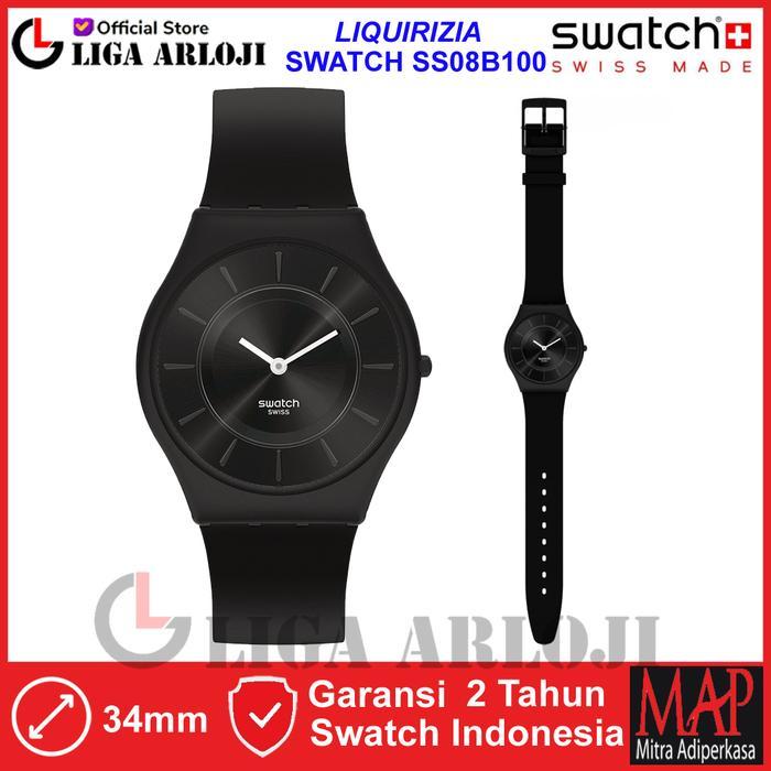 Sedia SWATCH SS08B100 LIQUIRIZIA SKIN Jam Tangan Wanita Analog Swiss