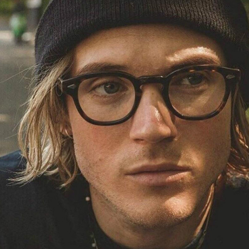 Kacamata bundar vintage model johnny depp lensa bening frame kecil