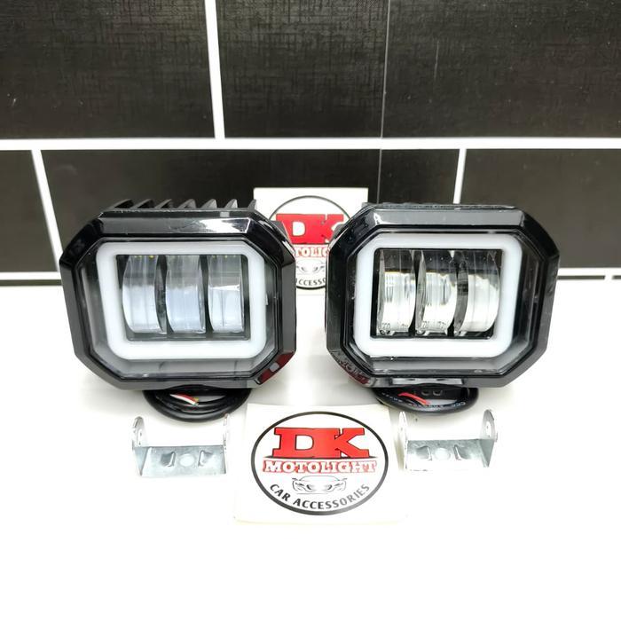 Daymaker 3 Lensa Kotak Motor Mobil Foglamp Bemper Custom Lampu Sorot Super Terang Fokus Harga Khusus