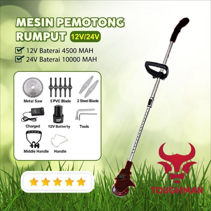 Toughman Mesin Potong Rumput 12V/24V Portable Wireless Adjustable