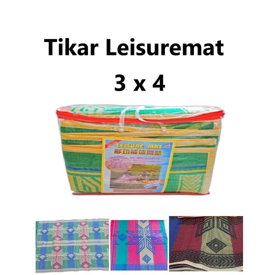 Tikar Piknik Lipat 3x4 / Tikar Leisure Mat 3x4 / Tiker Karpet lisermat Tikar Anyaman Lipat plastik