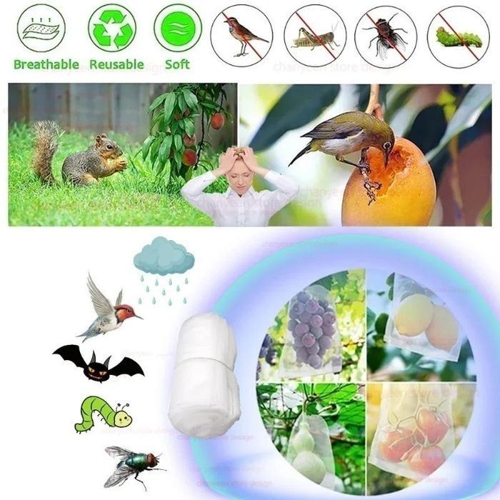 100Pcs Fruit Cover/Pembungkus Buah/Fruit Cover Anti Serangga/Fruit Cover Net Jaring Transparan