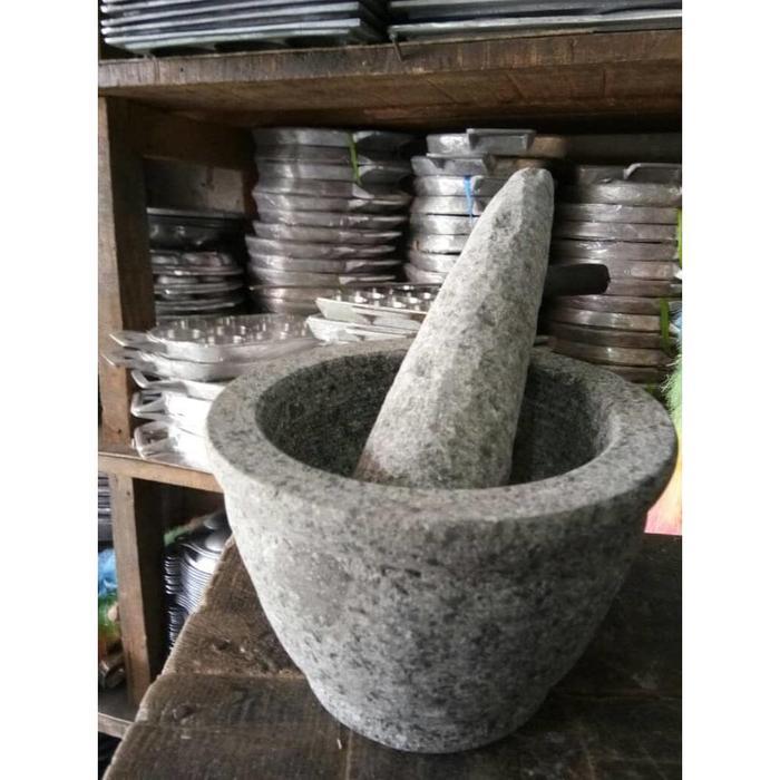 Lumpang Batu Ulekan Bubut 16Cm