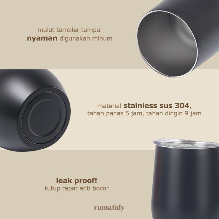 Moka Tumbler Gelas Stainless 304 Tumbler Cup Kedap Anti Bocor 300Ml Tahan Panas Tahan Dingin Vacuum