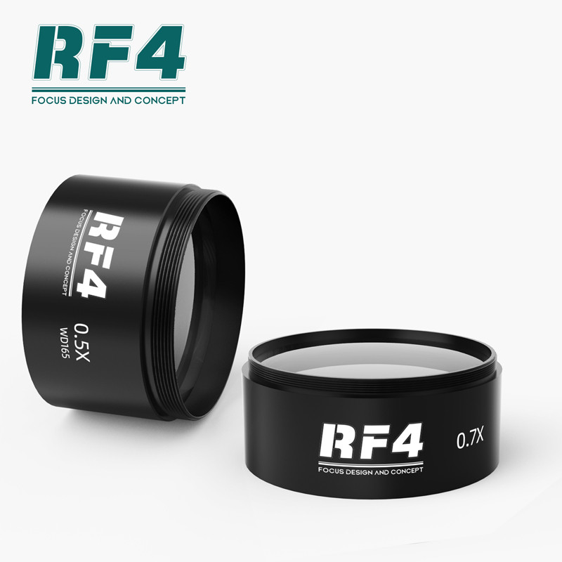 RF4 WD165 0,5X 0,7X 0,48X Lensa Mikroskop Tambahan untuk Lensa Kaca Lensa Kamera Barlow Zoom Stereo 