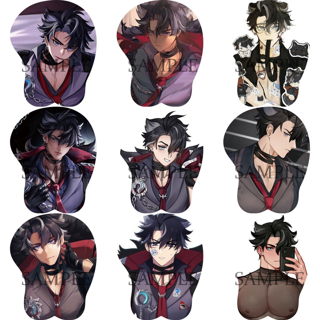 New Genshin Impact Wriothesley Series 3D Wrist Mouse Pad Anime Cartoon Silicone Game Peripheral Home