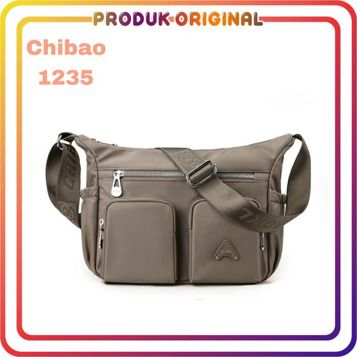 CHIBAO - TAS SELEMPANG WANITA CHIBAO 1235 NILON WATERPROOF TAS WANITA ORIGINAL IMPORT HITAM