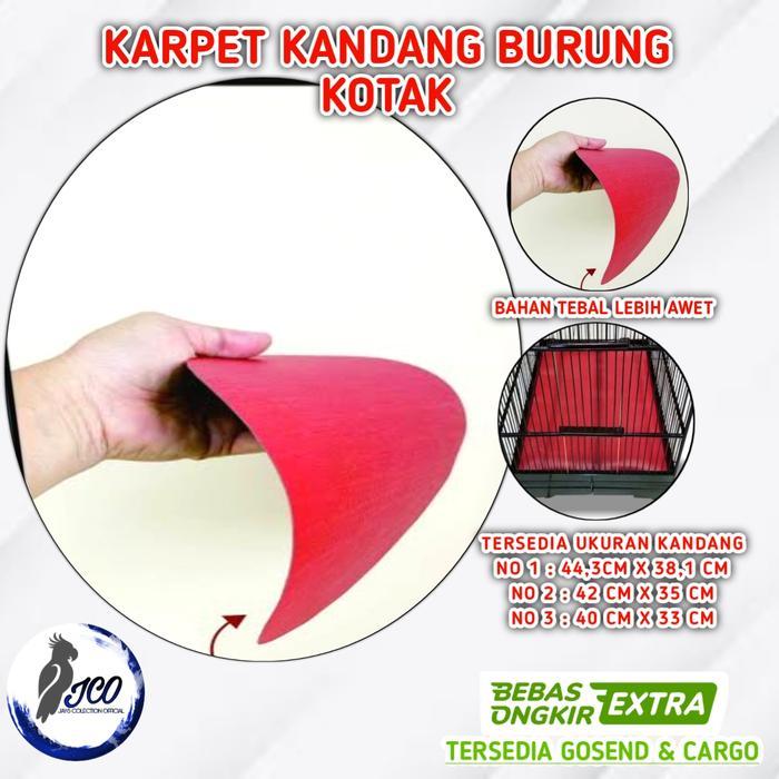 FREE ONGKIR KARPET SANGKAR KOTAK NO 1 2 3 ALAS KARPET SANGKAR BURUNG KOTAK MERAH