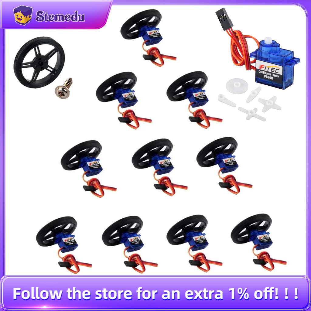 Feetech FS90R Micro Servo 360 Degree Continuous Rotation RC Servos Motor Wheel 9g for Arduino