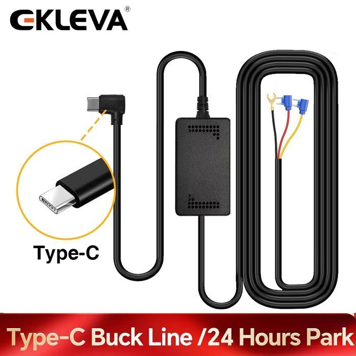 Ekleva 3 Dalam 1 Tipe-C Buck Line Untuk Aux Usb 24 Jam Parkir Pemantauan Kamera Mobil Dvr Kamera