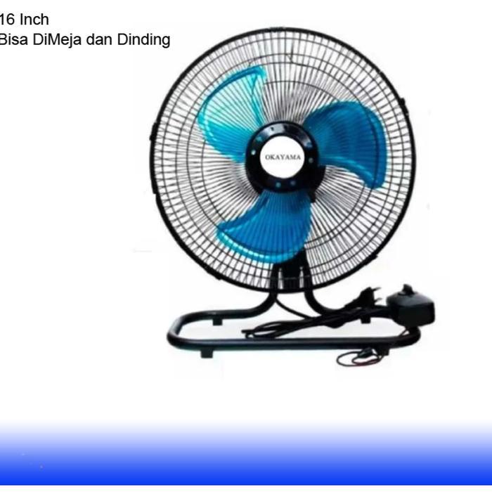 Okayama Kipas Angin Besi 2In1 16 Inch/Kipas Angin Meja/Kipas Angin Blower Bisa Dinding Dan Meja