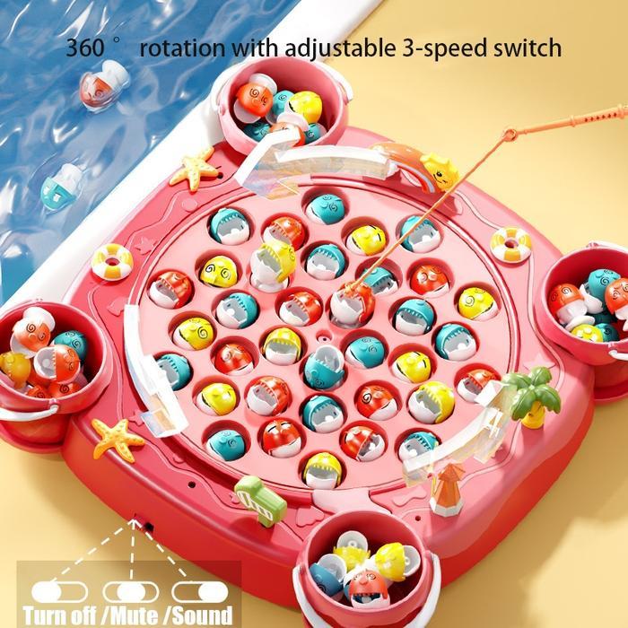 JTTOP" LEYI MAINAN PANCINGAN IKAN SET LENGKAP MAINAN ANAK MAGNET MAINAN PANCING IKAN MAINAN ANAK