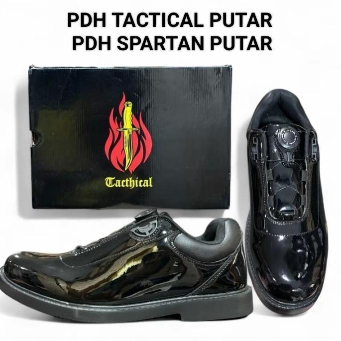 sepatu pdh tactical tali putar/sepatu PDH tali putar tni polri Pantofel Pria Shoes
