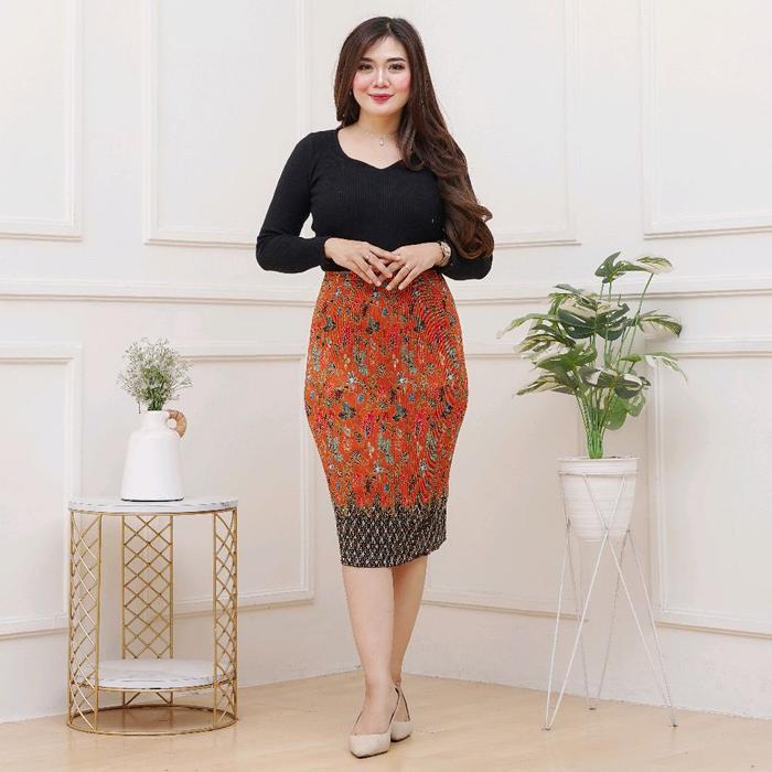 Rok Batik Plisket Pendek 7/8 Allsize Bawahan Kebaya