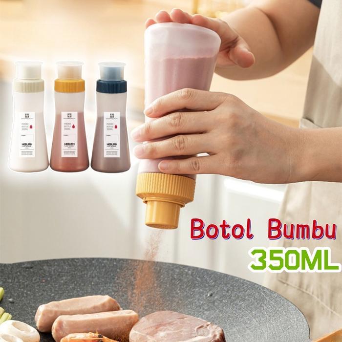 350ML Botol Bumbu Dapur Tempat Bumbu Racikan Plastik Tebal Dapur Serbaguna Tahan Air Botol Tepung