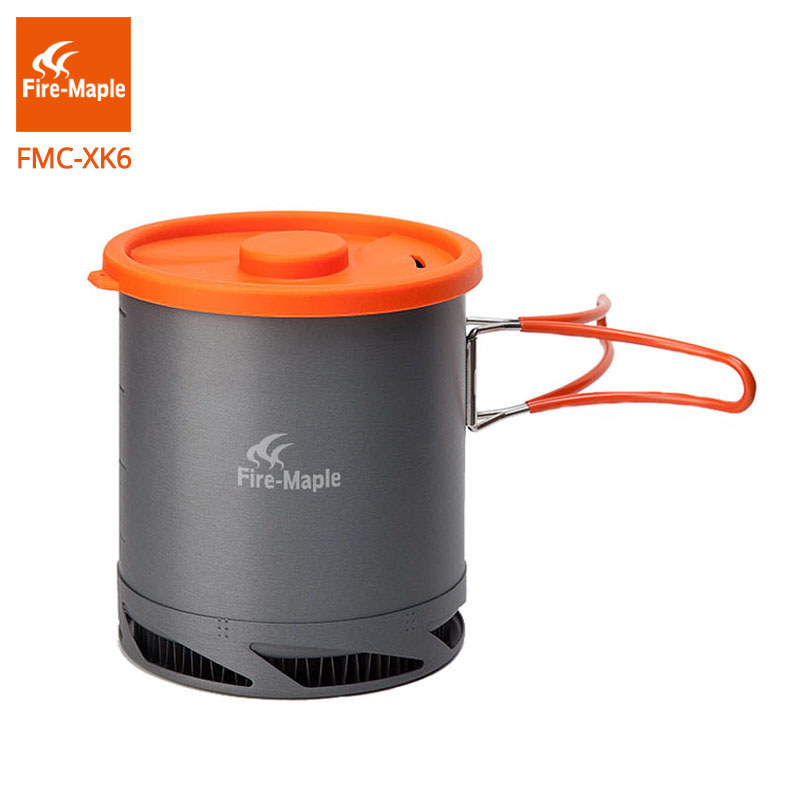 Fire Maple FMC-XK6 Heat Exchanger Pot 1L Foldable Cooking Pots with Mesh Bag Outdoor Camping