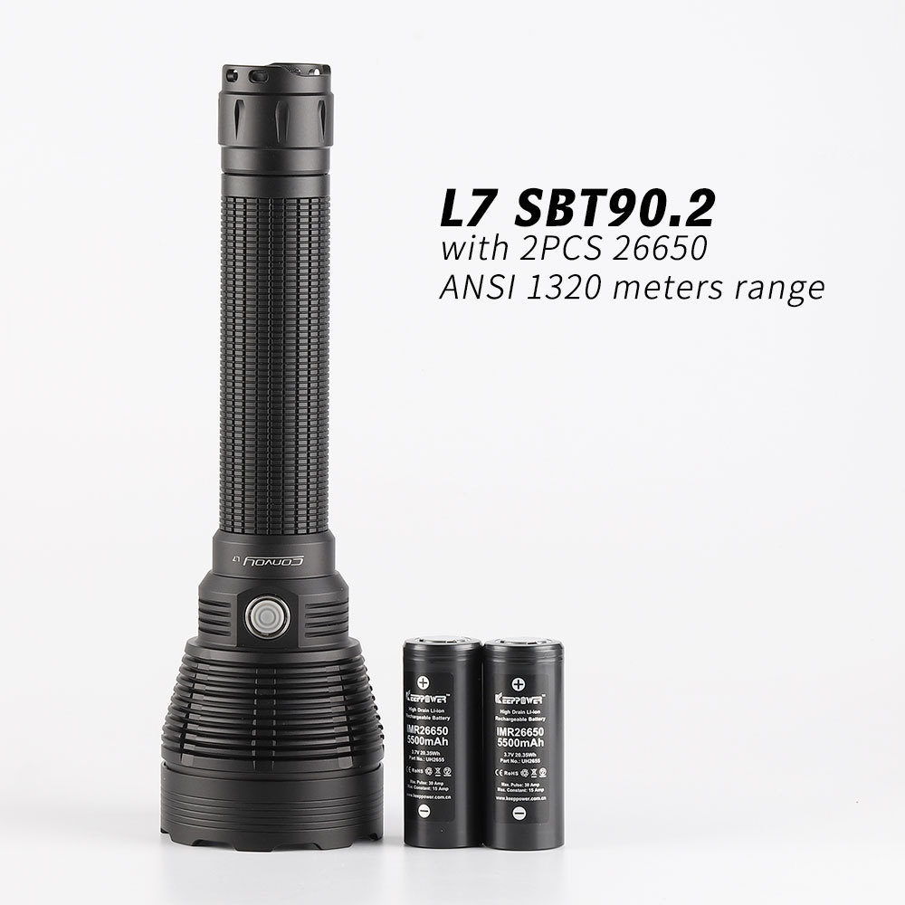 Convoy L7 SBT90.2 26650 flashlight 1320 meters range, with 26650 battery