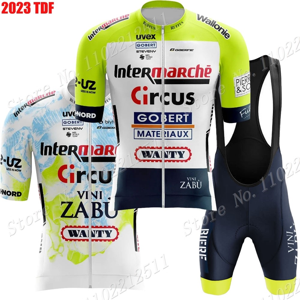 Team Wanty Cycling Jersey 2023 Set Men Short TDF Short Sleeve Clothing Road Bike Shirts Suit Bicycle