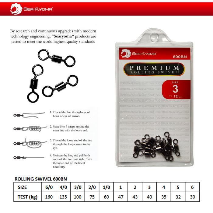 - SeaRyoma 600B 600BN Rolling Swivel Ukuran kecil 1 - 6 - Kili2