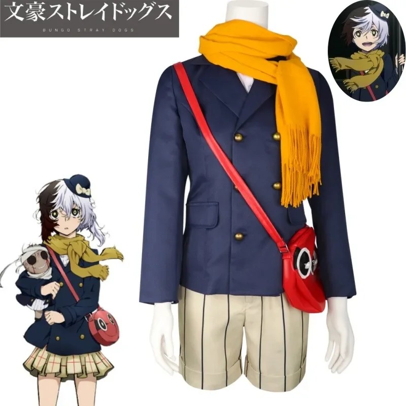 Bungo Stray Dogs Yumeno Kyusaku Dazai Osamu Anime Cosplay Costume Suits Doll Hat Wig Set Halloween