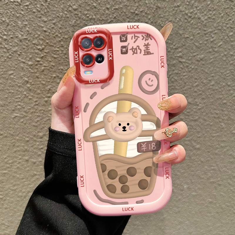 Casing Hp untuk OPPO A54 4G Case Casing HP Softcase silikon Kasing lanyard pribadi penutup penuh war