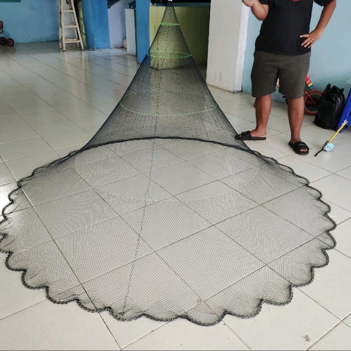 JALA IKAN, JALA LEMPAR, JALA 1,5 METER FULL MEKAR BAHAN NILON / BENANG, JALA UDANG, JALA SUNGAI