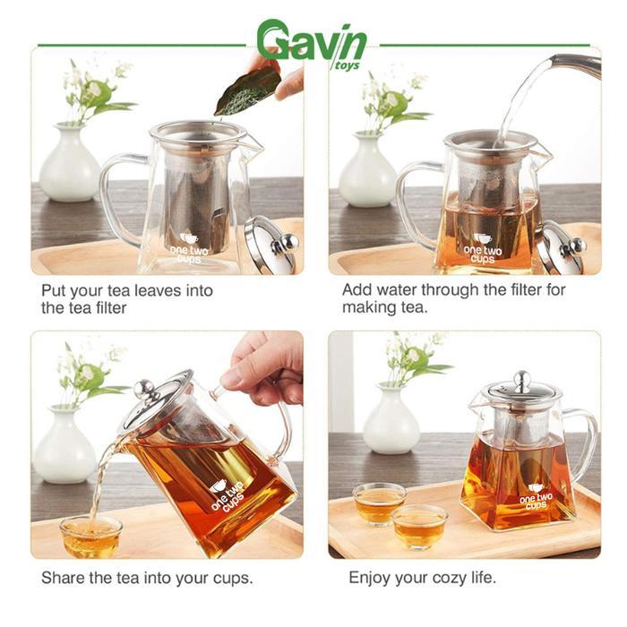 TEA INFUSER TEAPOT 350ML TEKO TEH SARINGAN 350 ML TEA SERVER KACA