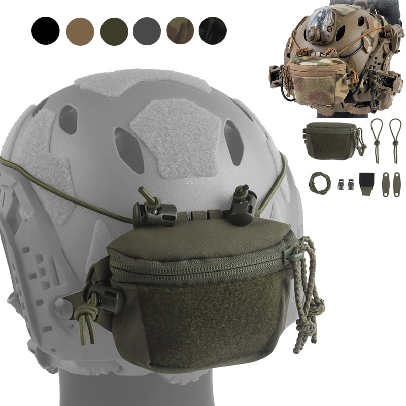 Tactical Helmet Pouch Night Vision Battery Box Storage Bag Rear Counterweight Pouch Helmet Mounted