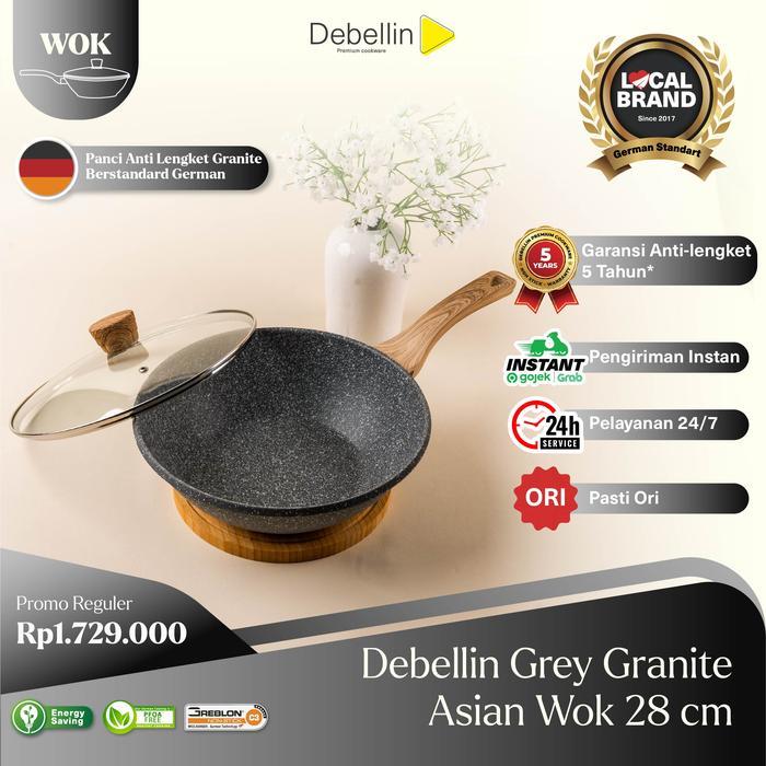 DEBELLIN Grey Granite Asian Wok Pan 28 cm
