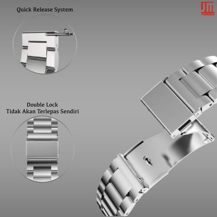 Qrs 22Mm Strap Aolon Curve 3 / Ultra / Luxor / Gt5 Pro - Tali Jam Tangan Stainless Steel Metal Padat