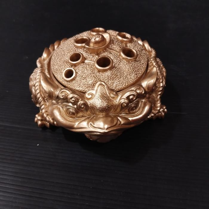 Tempat Bakar Hio Dupa Kerucut Dupa Lingkar 3 Jam/4Jam Pajangan Kodok