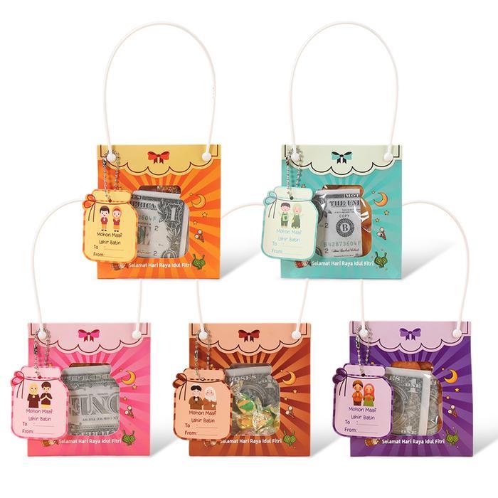 20 pcs Parcel Mini - Amplop Lebaran Parcel - Amplop Lebaran Lucu Kertas Paper Plastik Tali Amplop