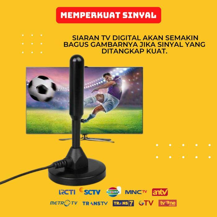Antena Indor Tv Digital Usb Booster Antenna Indoor Stb Atsc Dvb-T Dvb-T2 Isdb Dengan Penguat Sinyal