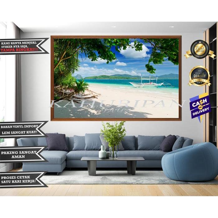 Top KJ04 - stiker pemandangan 3d - stiker dinding pemandangan alam - stiker pemandangan aesthetic.