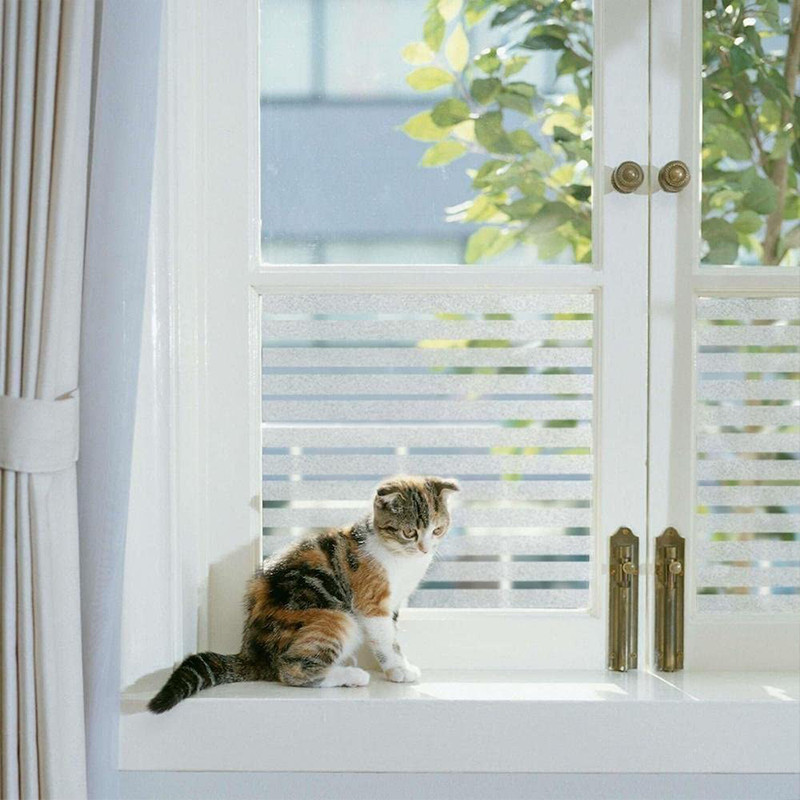 Frosted Window Film Privacy Window Sticker Non Adhesive Window Vinyl Film Removable Static Cling Win