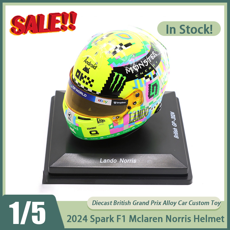 New In Stock Spark F1 1:5 Mclaren Norris British Grand Prix 2024 Helmet Model Miniature Diecast