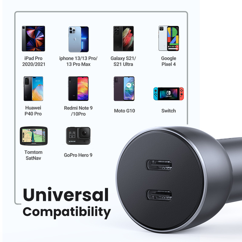 Ugreen 40W Quick Charge 4.0 3.0 QC USB Car Charger for Xiaomi QC4.0 QC3.0 Type C PD Car Charging for