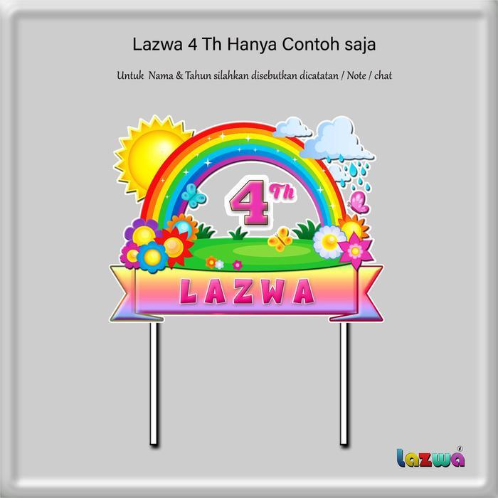 Topper cake custom nama pita hiasan kue khitan buket tumpeung