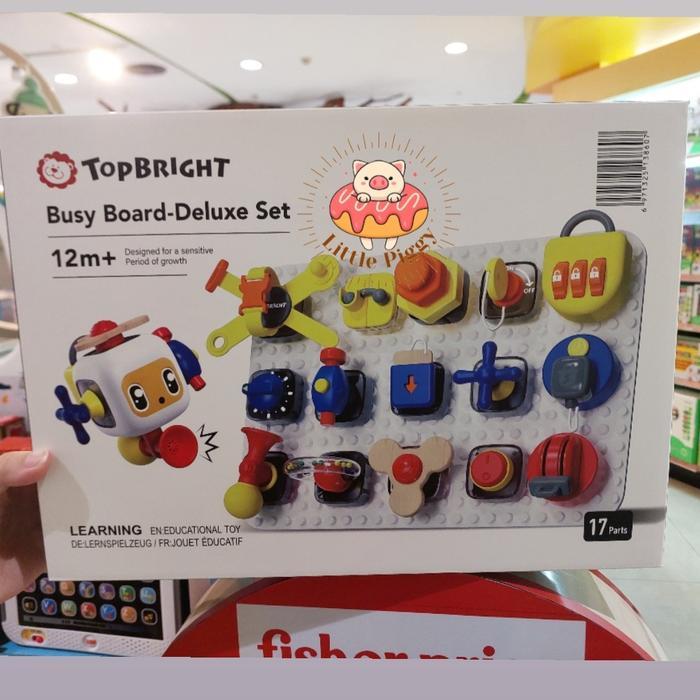 Top Bright busy board deluxe set mainan motorik