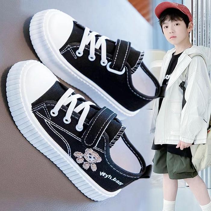 Carvil Kiddo Shoes - Sepatu Sneakers Kanvas Anak Motif Bear Beruang