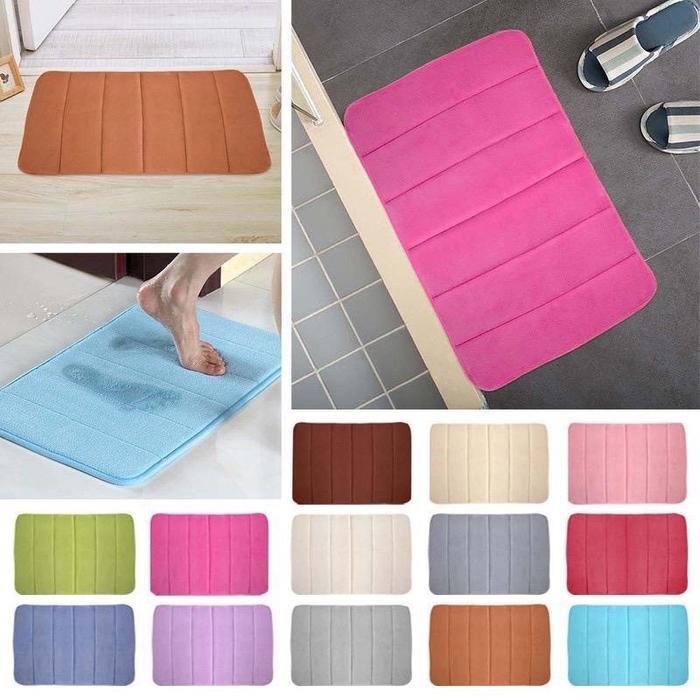 "New" Keset Kamar Mandi Dapur Keset Bulu Halus Bludru Microfiber Karpet Kamar Memory Foam