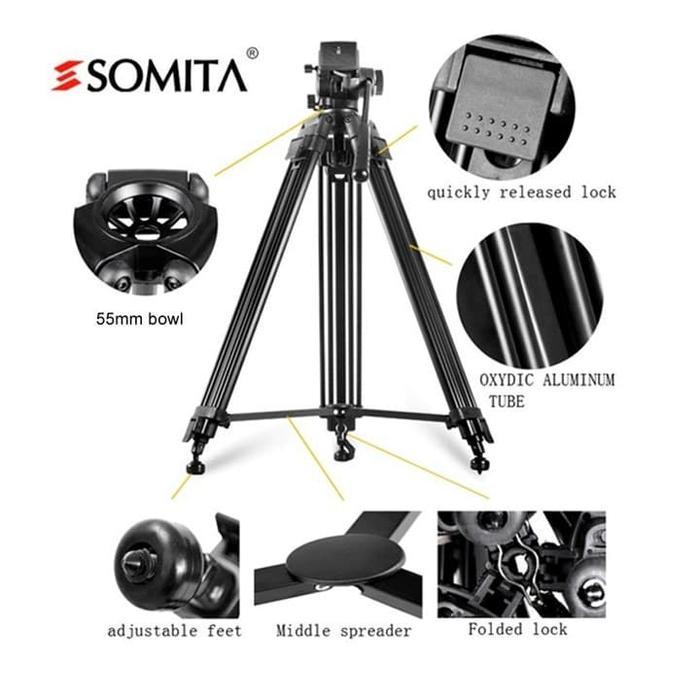 Somita ST-650 Profesional Tripod Video / Tripod DSLR / Tripod Kamera