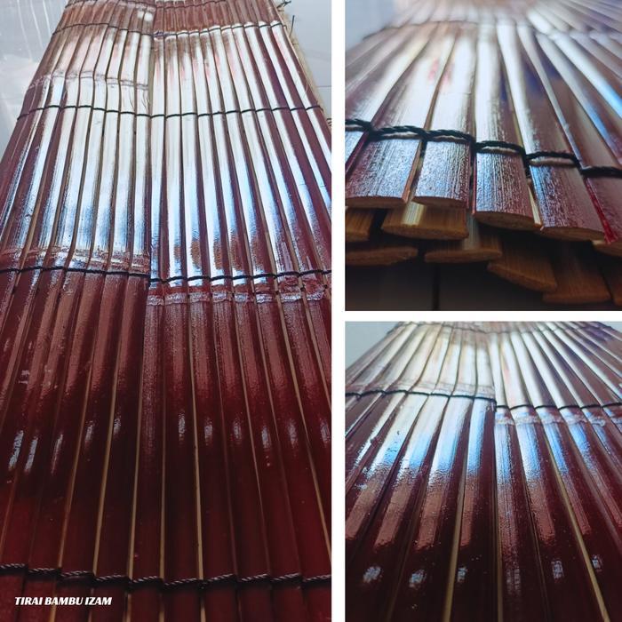 Krey Bambu Outdoor Kerai Bambu Wulung Di. Cat Coklat Mahoni,Kerey Gulung Tirai Outdoor Anti Air