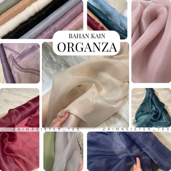 Bahan Kain Organza Polos Premium Silk Kain Kaca 1/2 Meteran