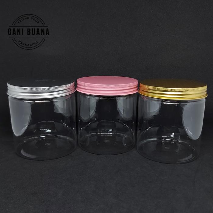 TOPLES TABUNG/JAR 500ML TUTUP ALMUNIUM SILVER/GOLD