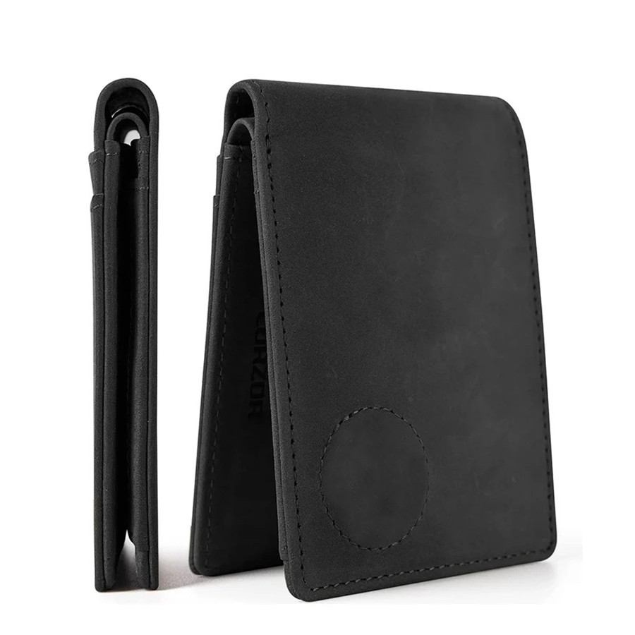 Retro Minimalist Men's AirTag Wallet RFID Wallet Multi Card Holder for Apple AirTag