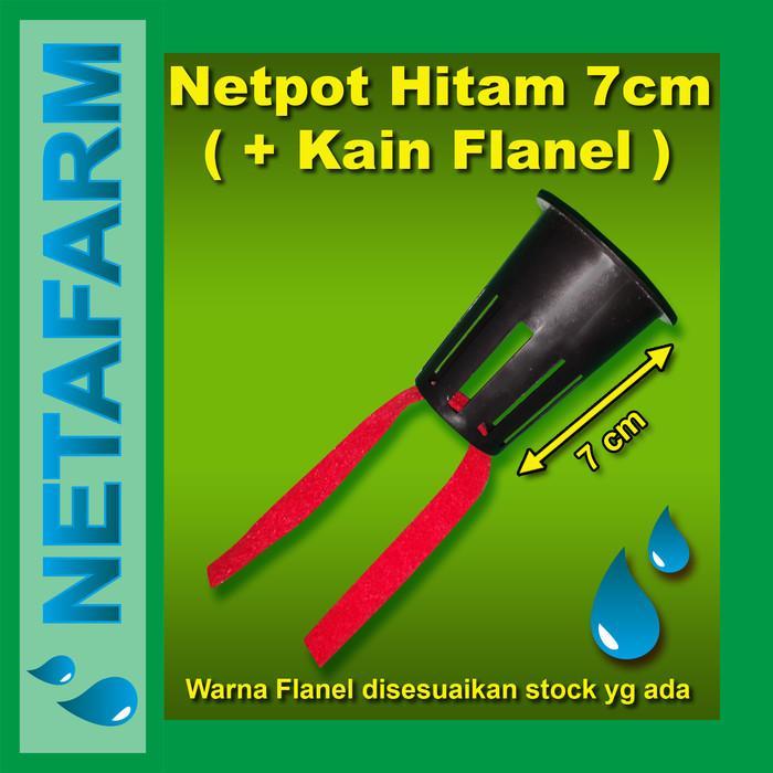 Netpot Hidroponik 7cm Hitam + Kain Flanel