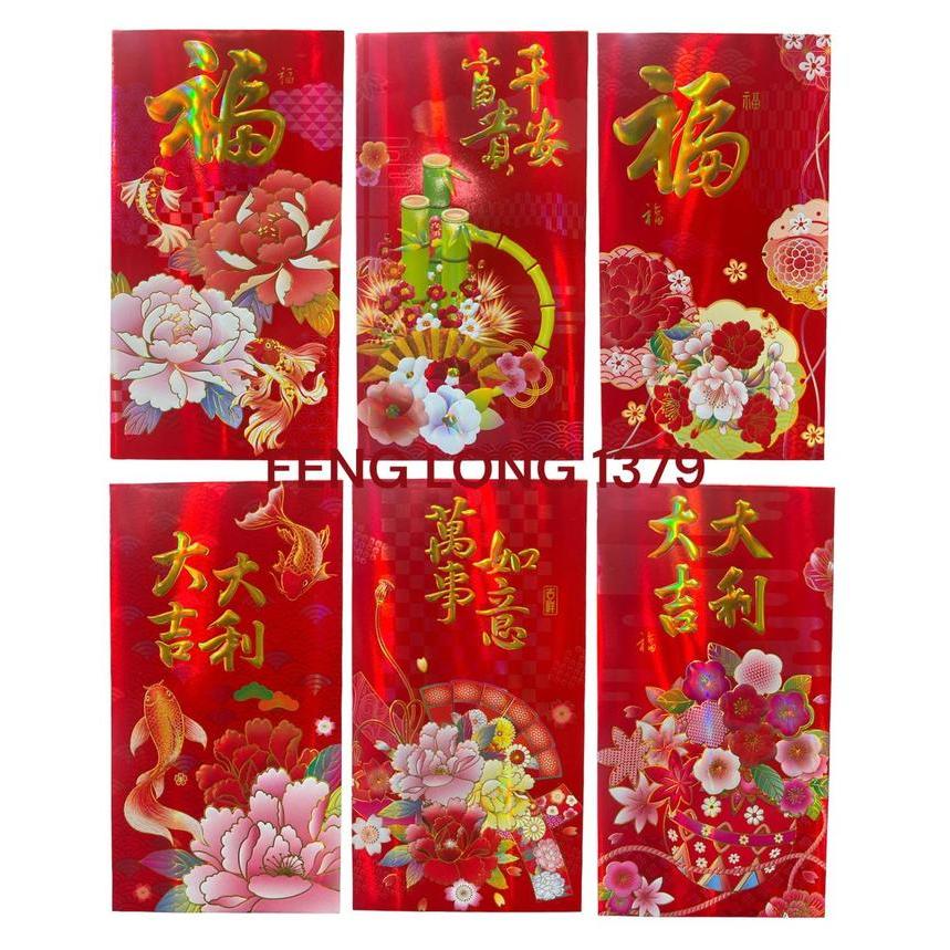 Amplop Angpao Sinchia Sincia Merah Metalik Ukuran Besar