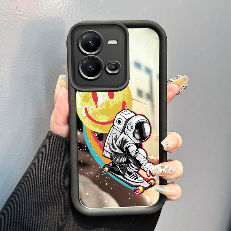 Casing Hp Untuk VIVO V25 5G VIVO V25E VIVO X80 Lite 5G Case astronot NASA Kesing cermin Kasing Silik